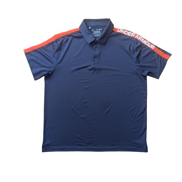 Under Armour Men's XL Playoff 3.0 Strike Golf Polo Navy UPF 40 Polyester Stretch - Picture 1 of 5